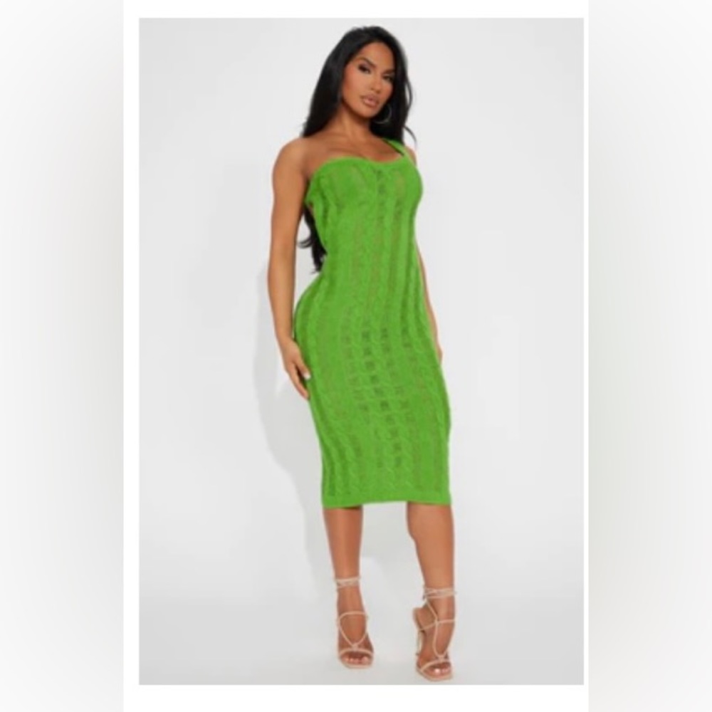 Curated green midi dress